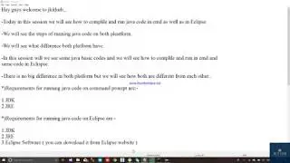 Java program execution in notepad and eclipse editor.