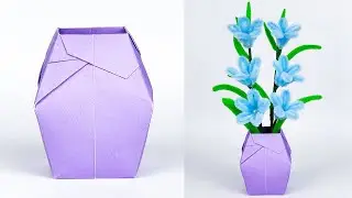 Easy Paper Flower Vase 😍 How to Make a Flower Vase at Home 💐 Simple Paper Craft