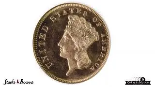 1868 Three-Dollar Gold Piece. MS-67 PL (NGC).