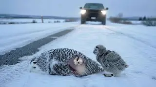 Rescuing a Snowy Owl and Chick After a Traffic Collision