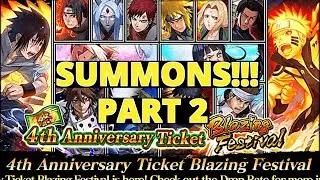 Naruto Blazing 4th Anniversary Blazing Festival Ticket Summons Part 2!! 30 Tickets!!!