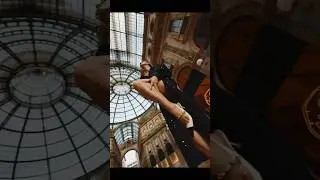 Fashion shoot in "Balenciaga Girl" style in galleria vittorio emanuele ii, Milan #backstage