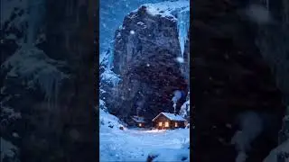 Cozy Cabin in a Snowstorm | Relaxing Blizzard Sounds #shorts