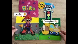 Quiet Book Bike Safety 🚴&zwj;♀️ | Handmade Cycling Story for Toddlers | Helmet, Bike Ride & Snack Fun!