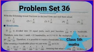 Problem Set 36 Class 5th Maths| Chapter 9. Decimal fractions problem set 36 std 5th maths