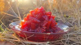 Fiery quince jam &mdash; flavorful and deep red.@Village.fire.kitchen