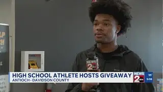 Antioch High School athlete hosts giveaway for families in need
