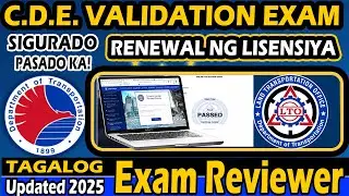 2025 CDE VALIDATION EXAM | LTO EXAM REVIEWER TAGALOG | NON - PRO & PROFESSIONAL DRIVERS LICENSE