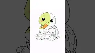 Satisfying Turtle Coloring ASMR 🎨 | Kids Coloring#asmr#coloring#kids#satisfying#coloringasmr