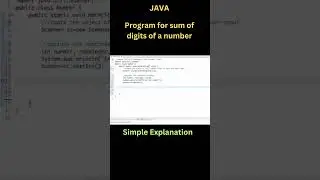 Java program for sum of digits of a number #shorts