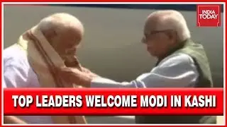 Governor Of UP, Yogi Adityanath And Other Top BJP Leaders Welcome Modi