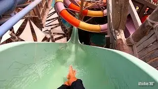 [HD] Trap Door Looping Waterslide & Free Fall Slide POV - YAS Waterworld