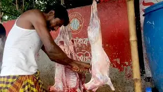 Whole Goat Processed in Under 4 Minutes | Butcher Amazing  Skills | Goat Meat Processing Part-7