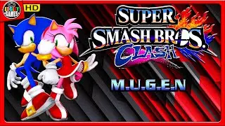 Super Smash Bros. Clash v3.0 - Gameplay with Sonic and Amy Rose (M.U.G.E.N)