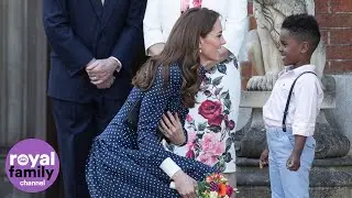Adorable moment Duchess of Cambridge meets little boy outside Bletchley Park