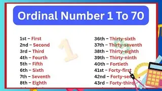 Ordinal Number | Ordinal Number 1 To 70 | 1 To 70 Ordinal Number