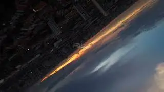 Aerial image of the sunset in the city of S&atilde;o Paulo, Brazil