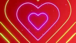 Tropical Heart Tunnel Background video - Colorful Heart Tunnel Valentine's Day