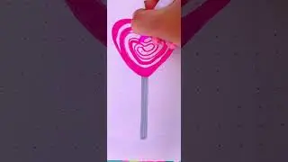 Drawing cute heart shaped lollipop candy clipart #subscribetomychannel #shorts