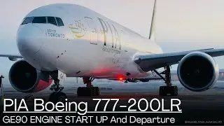 PIA Boeing 777 GE90 ENGINE START! At Toronto Pearson 