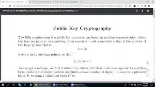 Number Theory - Public Key Cryptography