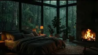 Cozy Rain & Fireplace Sounds for Deep Sleep | Relaxing Night Ambience 🌙