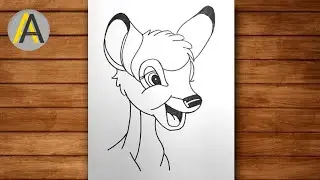 Easy deer drawing || Cartoon drawing || step by step || Anurag Arts