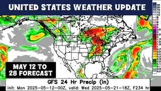 United States Rainfall Forecast | GFS Animated Map | May 12&ndash;28, 2025