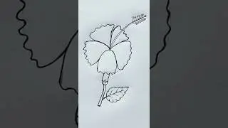 How to Draw Hibiscus Flower | Hibiscus Flower Drawing  Easy for Kids | #shorts #art #drawing