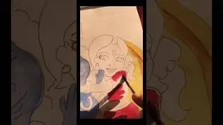 Holi drawing of Radha ji And Krishna ji