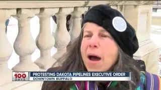 Group in Buffalo protesting President Trump's Dakota Pipelines Executive Order
