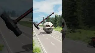 Flatbed Truck McQueen | Transportation with Truck - Pothole vs Car #001 | BeamNG.Drive Gameplay