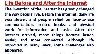 AN ESSAY ABOUT LIFE BEFORE AND AFTER THE INTERNET
