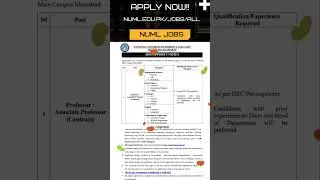 NUML UNIVERSITY JOBS|JOBS IN ISLAMABAD #job #allpakjobs #jobopenings #jobs