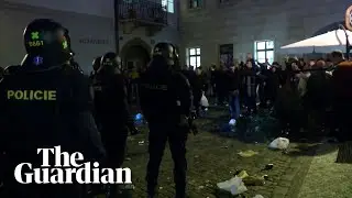England fans clash with Prague police before defeat to Czech Republic