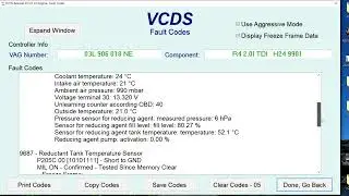 VW 2.0 TDI EA189 SCR AdBlue problem P205B, P205C, P20EE