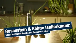 Rosenstein & S&ouml;hne Isolierkanne: Edelstahl-Isolierflasche mit Becher 0,5 Liter