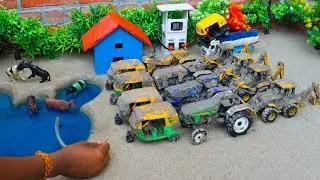 How to make Hand Water pump tractor with washing   animal fighting quarrel   @KeepVilla