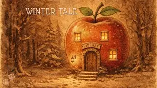 WINTER TALE | Cozy Apple Library BGM: Fireplace & Piano