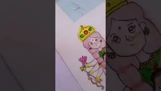 Maa KUSHMANDA Drawing❤️Day4 of 9Days Challenge #shorts #viral #trending #easy #day4 #challenge #maa