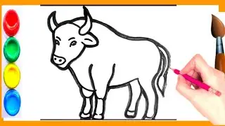 Ox Drawing For beginners । बैल का चित्र  । Toddlers । Animals drawing video । Ox drawing #animals 