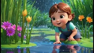 Cinco Pequeñas Gotas de Lluvia Jugando a las Escondidas 💧 | Rimas Infantiles y Canciones para Niños