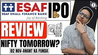 ESAF Small finance bank IPO Review | ESAF SMALL FINANCE BANK - APPLY? | Nifty and Bank Nifty |