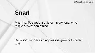Snarl Meaning
