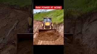 RAW POWER AT WORK! JCB 3CX Builds a Road Like a Beast 💪🔥 #heavymachinery #shorts #jcb