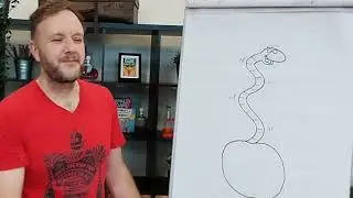 Snacks and Stories Club, week 7 - draw a worm and apple