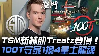 TSM vs 100 TSM新輔助Treatz登場！100T守家1換4拿土龍魂 | 2020 LCS夏季賽精華 Highlights