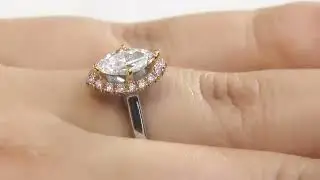 Marquise Cut Halo Engagement Ring HD079