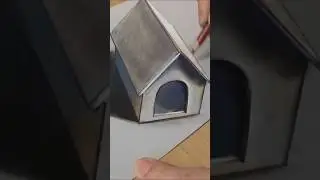 Drawing 3D Dog House #art #drawing #sketch