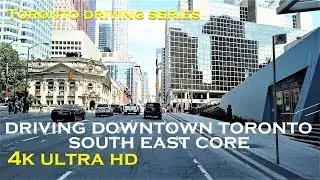 Downtown Toronto Drive - cruising the south eastern downtown core on beautiful sunny day [4k video]
